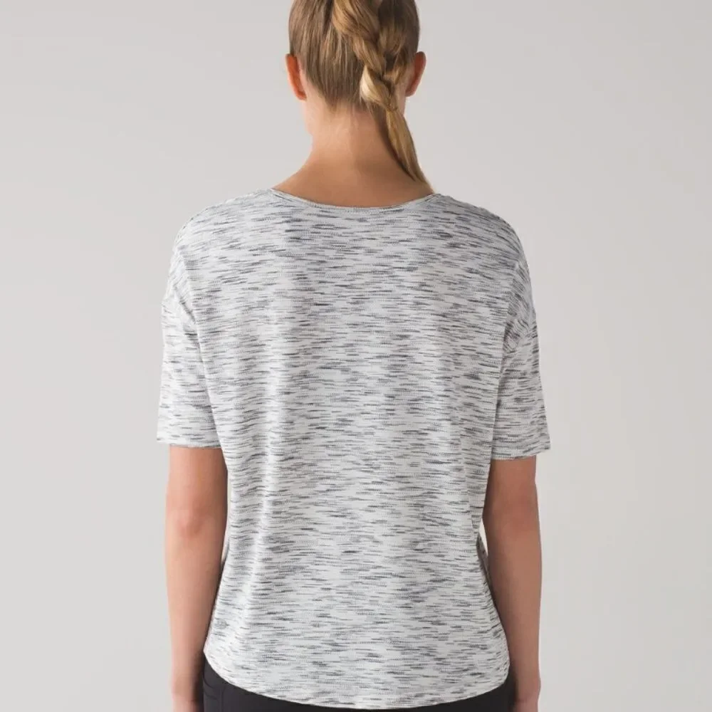 Lululemon run it out  Tiger Space Dye Black White tee